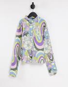 Damson Madder Recycled Polyester Psychedelic Print Top In Multi - Part Of A Set-purple