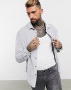 Asos Design 90s Oversized Casual Shirt In Gray Marl Velour-grey