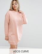Asos Curve Ultimate Oversized Sweat Dress - Pink