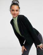 Jdy 70s Style Corduroy Suit Blazer In Black