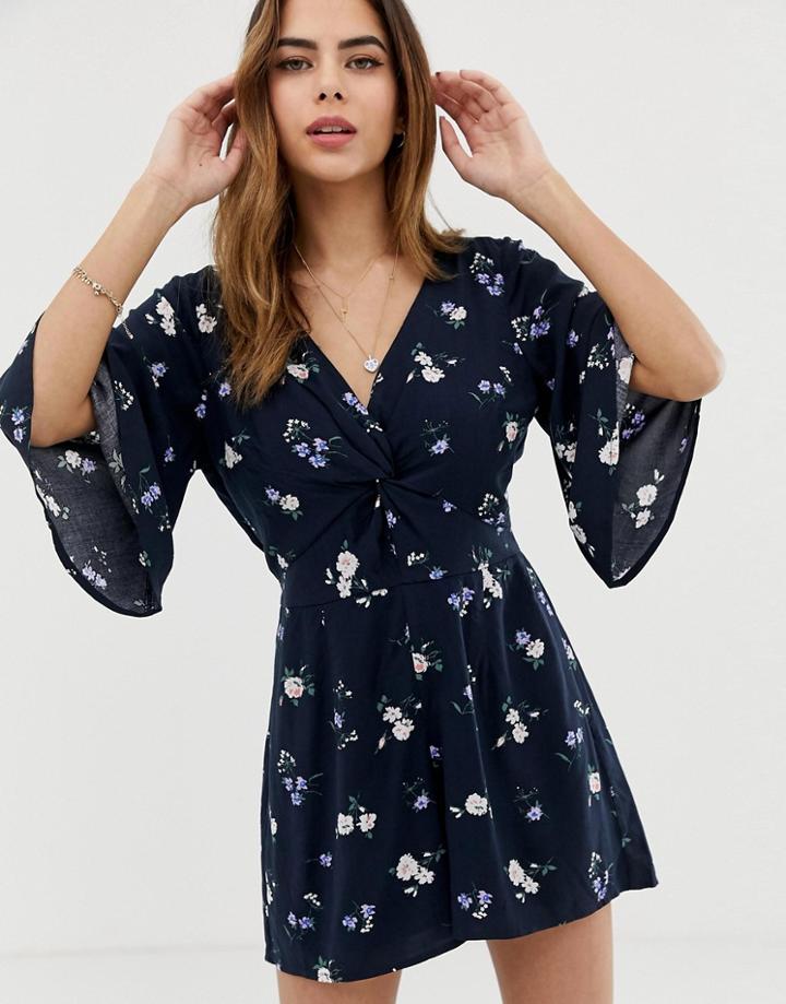 Abercrombie & Fitch Romper In Floral - Navy