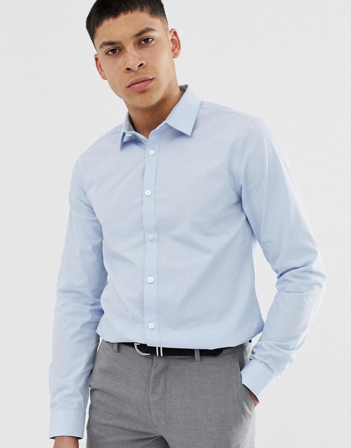 New Look Poplin Shirt In Regular Fit In Light Blue