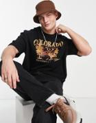 Asos Design Oversized T-shirt In Black With Colorado Front Print