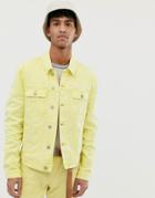 Asos Design Two-piece Denim Jacket In Yellow - Yellow