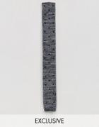 Noak Knitted Square Tie In Spot - Gray