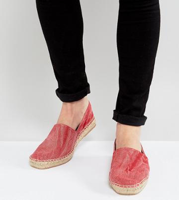 H By Hudson Exclusive For Asos Washed Canvas Espadrilles - Red