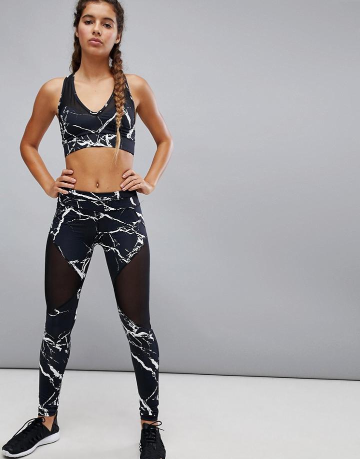 Varley Bicknell Legging In Noir Marble - Black