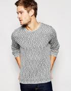 Selected Mixed Yarn Knitted Sweater - Navy