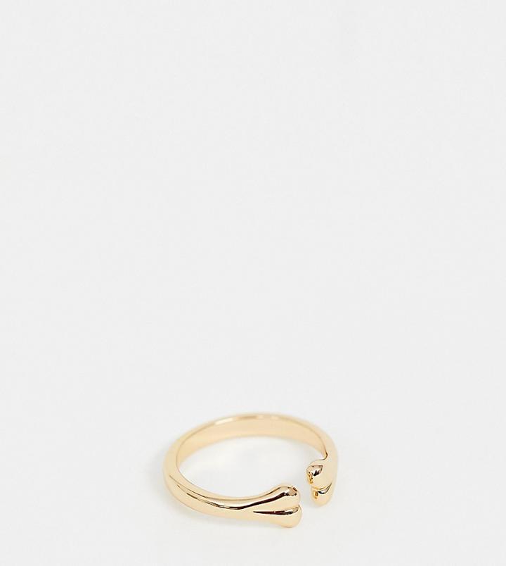 Regal Rose Gold Plated Bone Wrap Ring - Gold