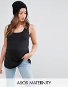 Asos Maternity The Ultimate Tank Top In Long Line - Black