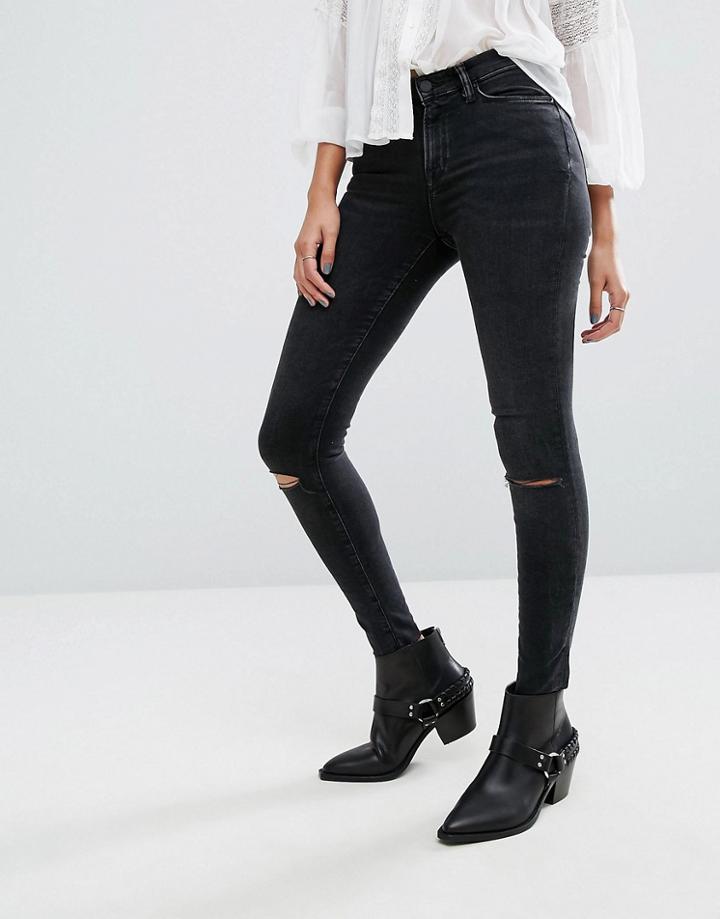 Allsaints Grace Slashed Jeans - Black