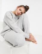 Chelsea Peers Organic Cotton Heavy Weight Lounge Sweatpants In Gray Marl-grey