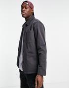 Topman Chore Jacket In Charcoal-grey