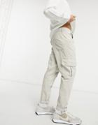 New Look Corduroy Cargo Pants In Stone-neutral