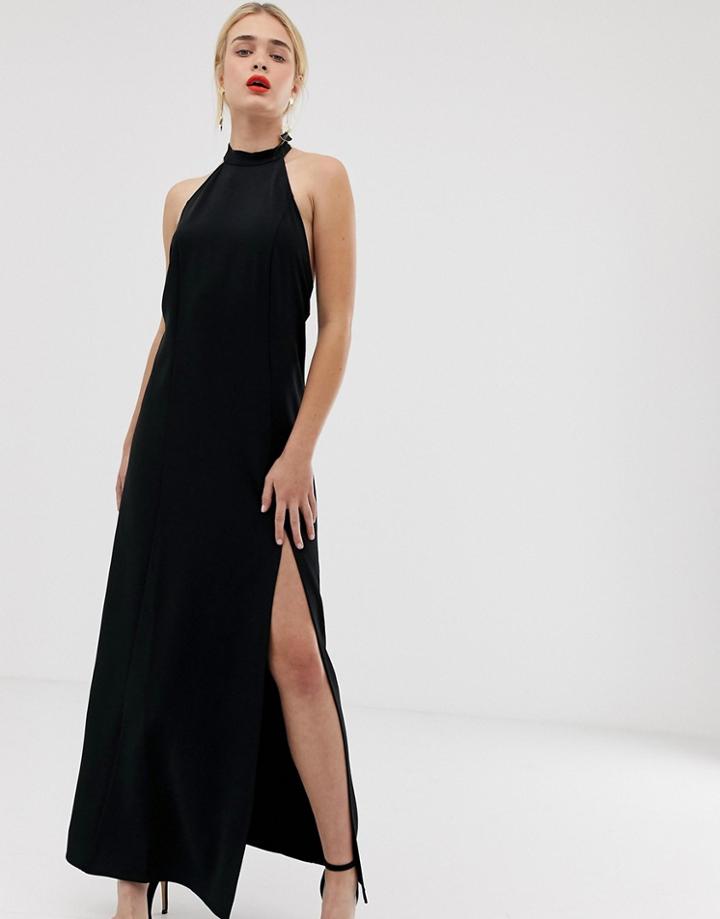 Stradivarius High Neck Dress - Black