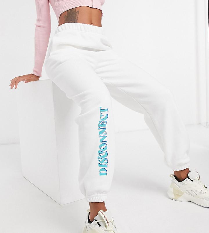Local Heroes Relaxed Sweatpants With Disconnect Logo Co-ord-white