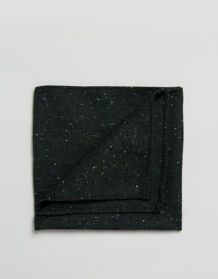 Asos Pocket Square In Green Warm Handfeel Texture - Green
