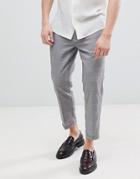 Pull & Bear Tailored Pants In Gray Check - Gray