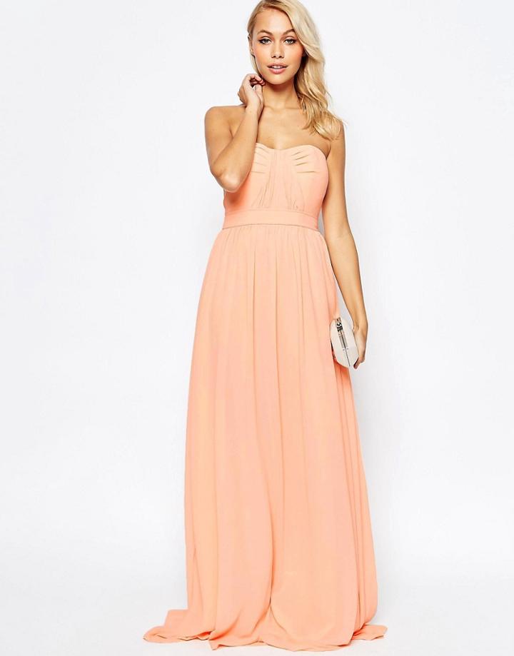 Jarlo Lune Bandeau Maxi Dress - Peach
