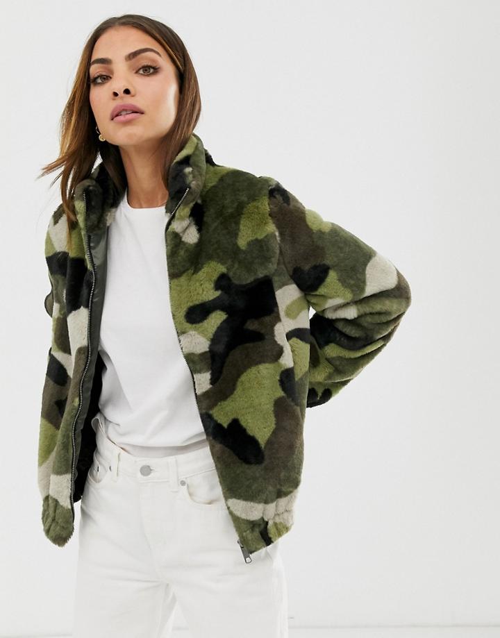 B.young Camo Fleece Jacket-multi