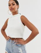Asos Design Fluffy Knit Tank-cream