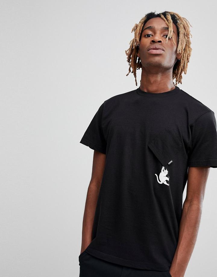 Ripndip Falling For Nermal T-shirt With Pocket In Black - Black