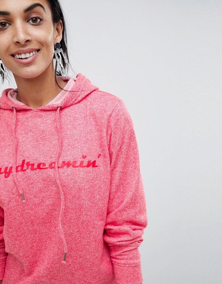 B.young Slogan Marl Hoody - Red