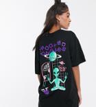 Crooked Tongues Oversized T-shirt With Space Print