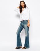A-gold-e Marie Low Rise Flare Jean - Blue