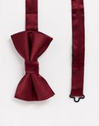 Moss London Bow Tie In Burgundy-red