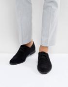 Zign Suede Lace Up Shoes In Black - Black