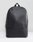 Asos Large Zip Base Backpack - Black