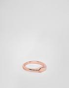 Asos Design Pinky Ring With Flat Front Detail In Rose Gold - Copper