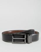 Ted Baker Belt In Leather Reversible - Black