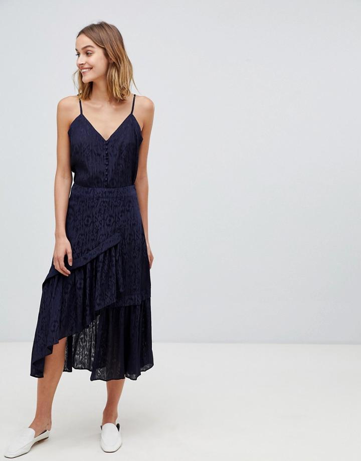 Gestuz Cete Lace A-line Midi Skirt-navy