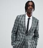 Heart & Dagger Skinny Slim Jacket In Check - Green