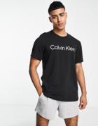 Calvin Klein Chest Logo Lounge T-shirt In Black - Part Of A Set