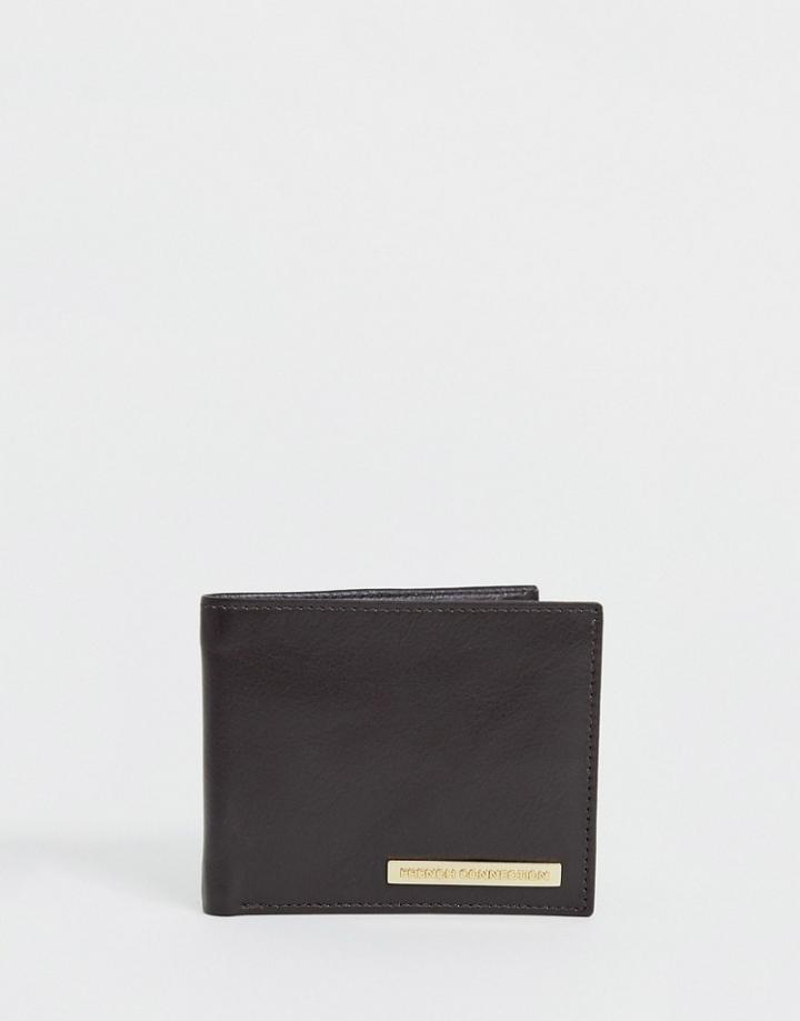 French Connection Weave Texture Leather Wallet-brown