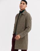 Gianni Feraud Premium Brown Check Raglan Car Coat