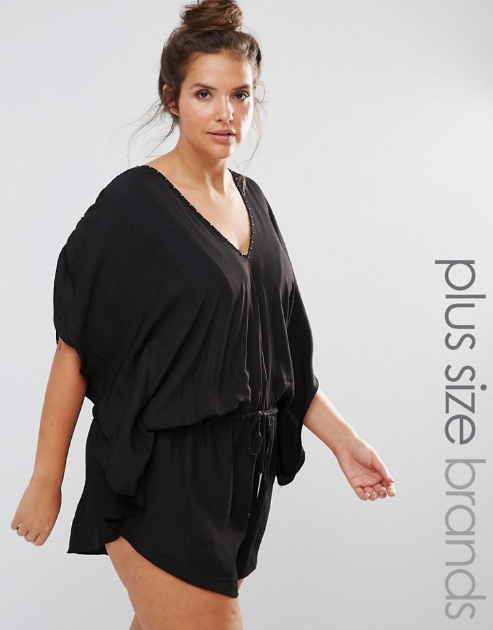 City Chic Curve Romper - Black