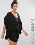 City Chic Curve Romper - Black