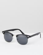 Asos Design Retro Sunglasses In Black - Black