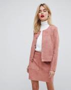 Vero Moda Co-ord Faux Suede Blazer - Pink