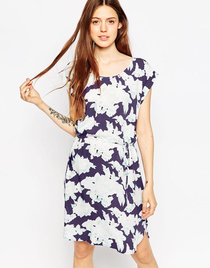 Minimum Hawaii Print Shift Dress - 686 Patriot Blue
