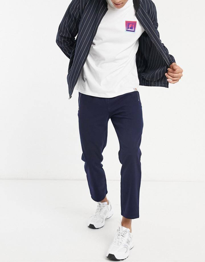 Asos Design Slim Pants In Navy