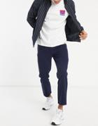 Asos Design Slim Pants In Navy