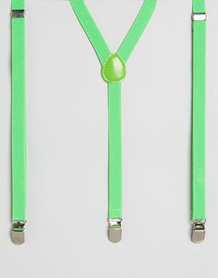 7 X Halloween Skinny Suspenders - Green