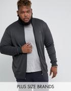 Duke Plus Knitted Zip Sweater In Gray - Gray