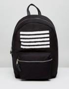 New Look Backpack With Stripe Print In Black - Black