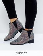 Asos Admission Wide Fit Pointed Ankle Boots - Multi